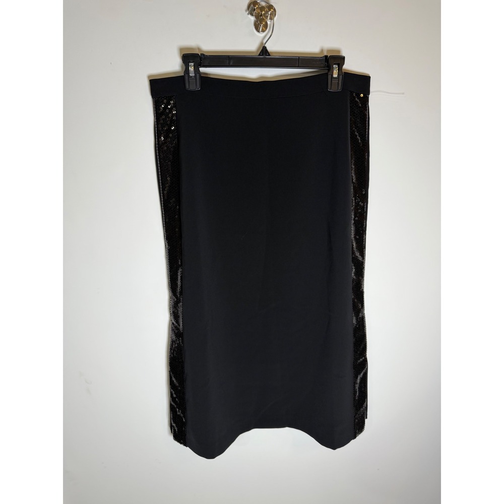 Ann Taylor Black Sequin Side Stripe Pencil Skirt Size 10 NWT 35694113